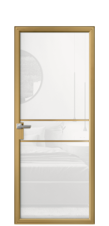 Дверь межкомнатная Frame 02 Цвет Латунь Покрытие Алюминий  Наличник Скрытый короб Цена 70904