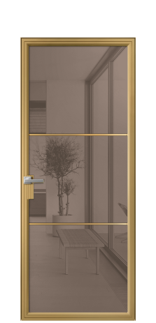 Дверь межкомнатная Frame 03 Цвет Латунь Покрытие Алюминий  Наличник Скрытый короб Цена 72926
