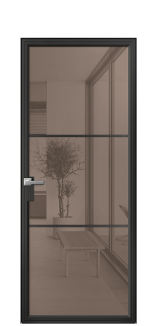 Дверь межкомнатная Frame 03 Цвет Черный Покрытие Алюминий  Наличник Скрытый короб Цена 70680