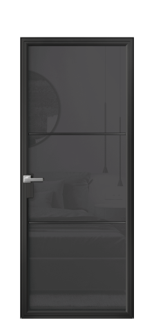 Дверь межкомнатная Frame 03 Цвет Черный Покрытие Алюминий  Наличник Скрытый короб Цена 72390
