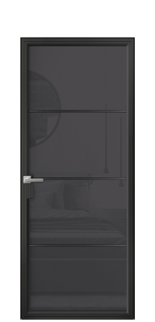 Дверь межкомнатная Frame 04 Цвет Черный Покрытие Алюминий  Наличник Скрытый короб Цена 68975