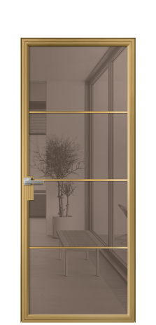 Дверь межкомнатная Frame 04 Цвет Латунь Покрытие Алюминий  Наличник Скрытый короб Цена 73777
