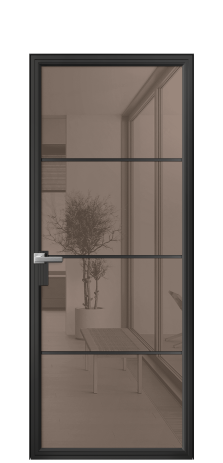 Дверь межкомнатная Frame 04 Цвет Черный Покрытие Алюминий  Наличник Скрытый короб Цена 71520