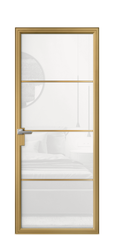 Дверь межкомнатная Frame 04 Цвет Латунь Покрытие Алюминий  Наличник Скрытый короб Цена 71824