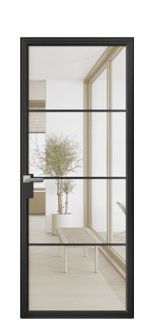 Дверь межкомнатная Фрейм 04 Цвет Черный Покрытие Алюминий  Наличник Скрытый короб Цена 73590