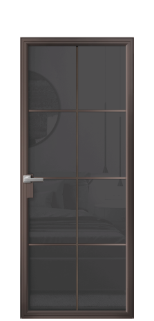 Дверь межкомнатная Frame 08 Цвет Антик Покрытие Алюминий  Наличник Скрытый короб Цена 79298