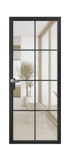 Дверь межкомнатная Frame 08 Цвет Черный Покрытие Алюминий  Наличник Скрытый короб Цена 66720