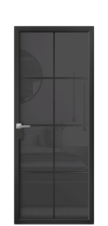 Дверь межкомнатная Frame 08 Цвет Черный Покрытие Алюминий  Наличник Скрытый короб Цена 76990