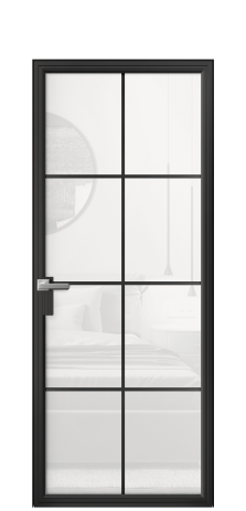Дверь межкомнатная Frame 08 Цвет Черный Покрытие Алюминий  Наличник Скрытый короб Цена 70144