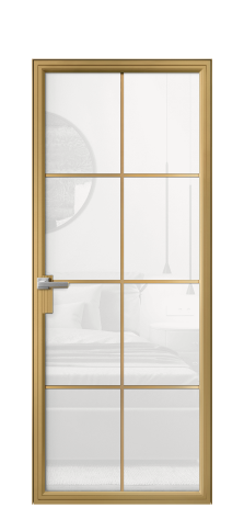 Дверь межкомнатная Frame 08 Цвет Латунь Покрытие Алюминий  Наличник Скрытый короб Цена 75944