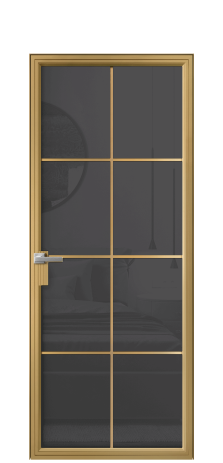 Дверь межкомнатная Frame 08 Цвет Латунь Покрытие Алюминий  Наличник Скрытый короб Цена 82790