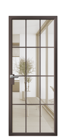 Дверь межкомнатная Фрейм 12 Цвет Антик Покрытие Алюминий  Наличник Скрытый короб Цена 76460