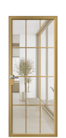Дверь межкомнатная Frame 12 Цвет Латунь Покрытие Алюминий  Наличник Скрытый короб Цена 72062