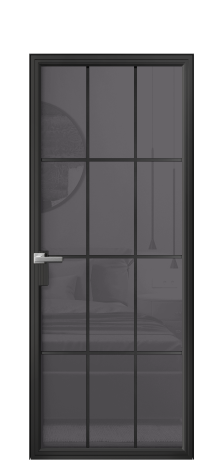 Дверь межкомнатная Frame 12 Цвет Черный Покрытие Алюминий  Наличник Скрытый короб Цена 79950