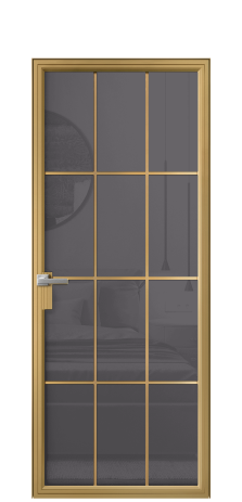 Дверь межкомнатная Frame 12 Цвет Латунь Покрытие Алюминий  Наличник Скрытый короб Цена 86070