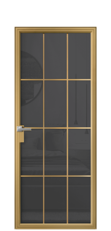 Дверь межкомнатная Фрейм 12 Цвет Латунь Покрытие Алюминий  Наличник Скрытый короб Цена 101390