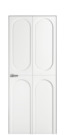 Дверь межкомнатная Ансе 4 Цвет Белый Покрытие Эмаль  Наличник Скрытый короб хром Цена 44450