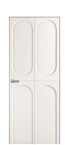 Дверь межкомнатная Ансе 4 Цвет Молочный Покрытие Эмаль  Наличник Скрытый короб хром Цена 44450