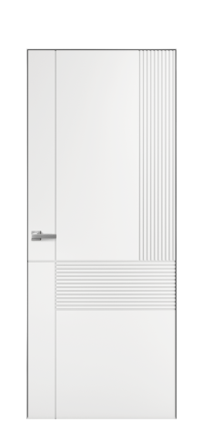 Дверь межкомнатная Меццо 13 Цвет Белый Покрытие Эмаль  Наличник Скрытый короб хром Цена 42450