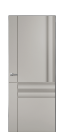 Дверь межкомнатная Mezzo 13 Цвет Серый Шелк Покрытие Эмаль  Наличник Скрытый короб хром Цена 42450