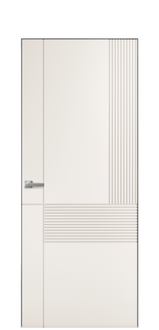 Дверь межкомнатная Mezzo 13 Цвет Молочный Покрытие Эмаль  Наличник Скрытый короб хром Цена 59760