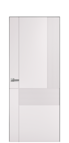 Дверь межкомнатная Mezzo 13 Цвет Крем Покрытие Эмаль  Наличник Скрытый короб хром Цена 59760