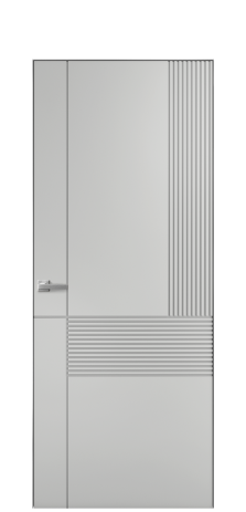 Дверь межкомнатная Mezzo 13 Цвет Телегрей Покрытие Эмаль  Наличник Скрытый короб хром Цена 59760