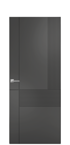 Дверь межкомнатная Mezzo 13 Цвет Антрацит Покрытие Эмаль  Наличник Скрытый короб хром Цена 59760