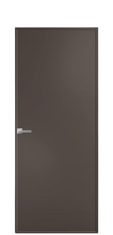 Дверь межкомнатная Лайн 1 Цвет Коричневый Покрытие Эмаль  Наличник Скрытый короб хром Цена 51143