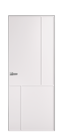 Дверь межкомнатная Лайн 3 Цвет Крем Покрытие Эмаль  Наличник Скрытый короб хром Цена 49450