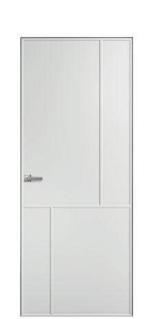 Дверь межкомнатная Line 3 Цвет Облачный Покрытие Эмаль  Наличник Скрытый короб хром Цена 49450