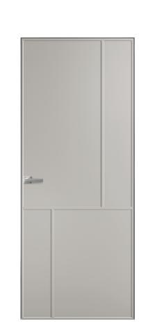 Дверь межкомнатная Line 3 Цвет Серый Шелк Покрытие Эмаль  Наличник Скрытый короб хром Цена 49450