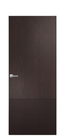 Дверь межкомнатная Breeze 2 Цвет Мореный Дуб Покрытие Шпон натуральный  Наличник Скрытый короб хром Цена 80760