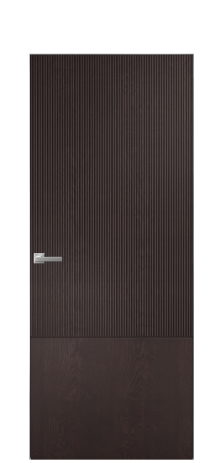 Дверь межкомнатная Breeze 3 Цвет Мореный Дуб Покрытие Шпон натуральный  Наличник Скрытый короб хром Цена 80760