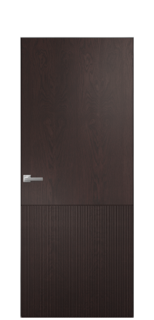 Дверь межкомнатная Breeze 4 Цвет Мореный Дуб Покрытие Шпон натуральный  Наличник Скрытый короб хром Цена 80760