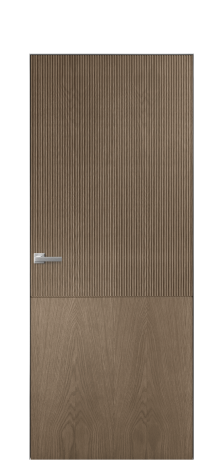 Дверь межкомнатная Бриз 5 Цвет Дуб Мускат Покрытие Шпон натуральный  Наличник Скрытый короб хром Цена 62350