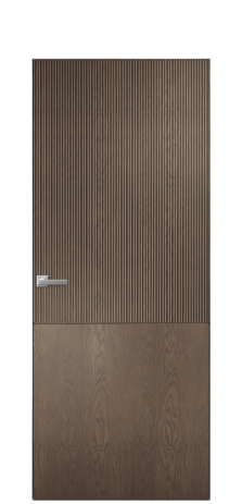 Дверь межкомнатная Бриз 5 Цвет Дуб Марракеш Покрытие Шпон натуральный  Наличник Скрытый короб хром Цена 62350