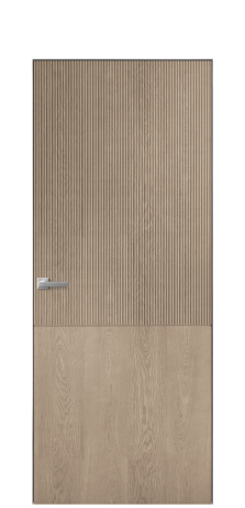 Дверь межкомнатная Breeze 5 Цвет Дуб Песочный Покрытие Шпон натуральный  Наличник Скрытый короб хром Цена 80760