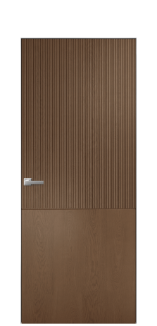 Дверь межкомнатная Breeze 5 Цвет Дуб Темный Покрытие Шпон натуральный  Наличник Скрытый короб хром Цена 80760