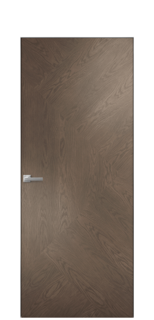 Дверь межкомнатная Unit 08 Цвет Дуб Марракеш Покрытие Шпон натуральный  Наличник Скрытый короб хром Цена 59850