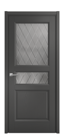 Дверь межкомнатная Неоклассик 4 Цвет Ясень Антрацит Покрытие Шпон крашеный  Наличник L 50 Цена 47300