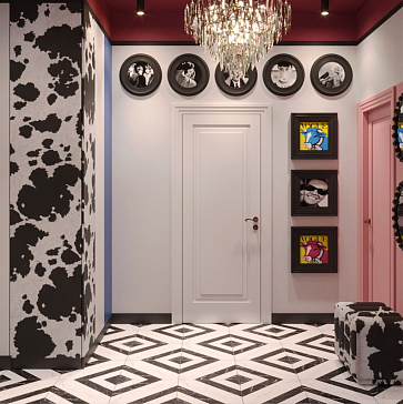 г. Волгоград. Стильный и смелый дизайн прихожей и санузла